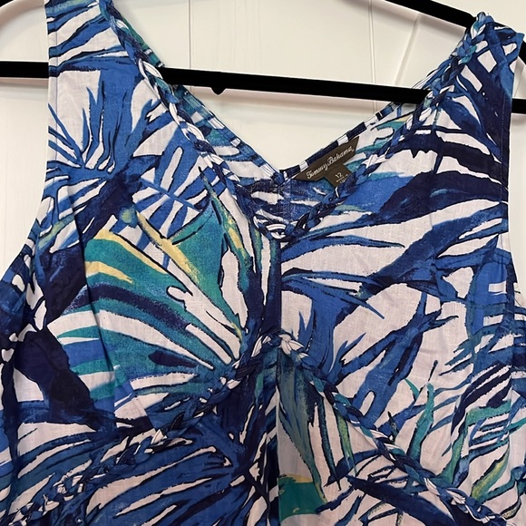 Tommy Bahama linen tropical print dress-perfect for vaca! Sz 12 🏝️Flattering!☀️ - Picture 2 of 8